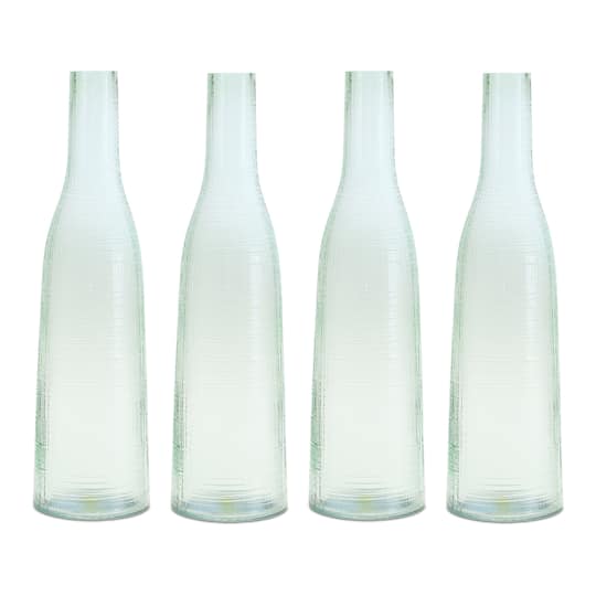16.75" Green Glass Bottle Vases, 4ct.